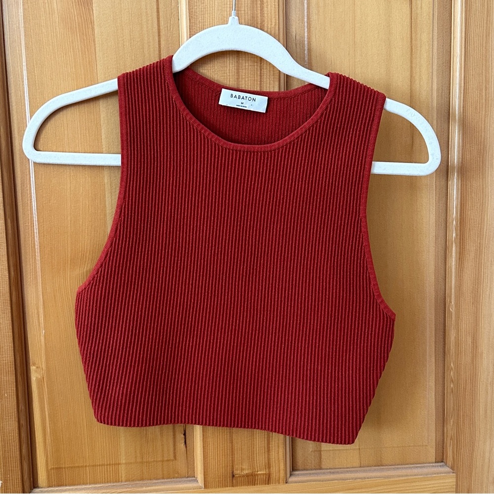 Babaton sculpt knit cropped tank
